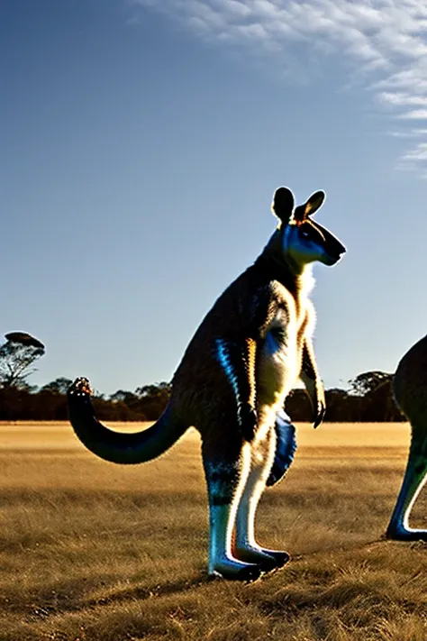 three kangaroos wearing diapers and sunglasses standing on a field, kangaroos, spy kangaroo, australian, subject: kangaroo, subject : kangaroo, aussie, kangaroo, australia, on a hot australian day, in australia, vacation photo, portrait shot, shutterstock,...