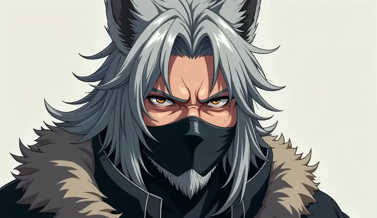 High Resolution, Masterpiece, Accurate, Anatomically Correct, Award Winning, Best Quality, Damaged, Detail, HD, High Details, High Quality, Quality, Retina, Super Detailed, Textured Skin, UHD, Grey Hair, Wolf Ears, Facial Hair, Serious, Character Chart, Ma...