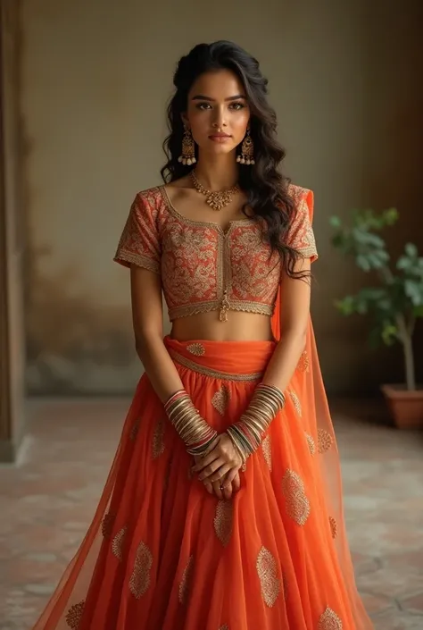 indian beutiful 25 year old women looking very pretty wearing traditional outfit and posing with elegance and showing her full dress while posing FHD ultra fine 8k quality , cinematic look ,sharpness in image 