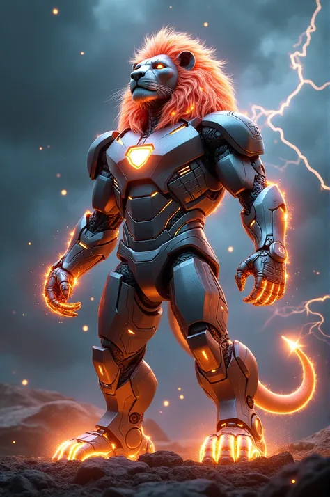 Mix lion and iron man 