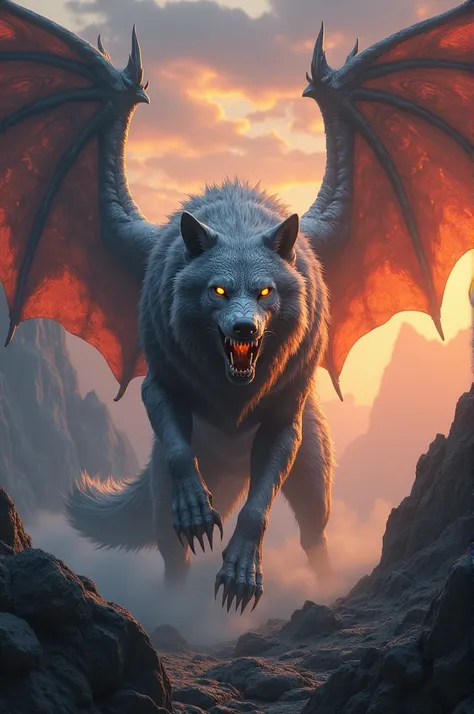 I want to  create a fusion of wolf and dragon
