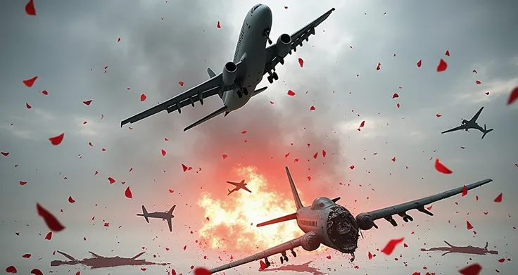 Is image ke sath ek thumbnail bnao us thumbnail me title hona chahiye AIRPLANE CRASH and  background me ek crase plain honi chahiye aur background red aur halka sa black hona chahiye aur jo mene image di he wo right side ke kone me honi chahiye 