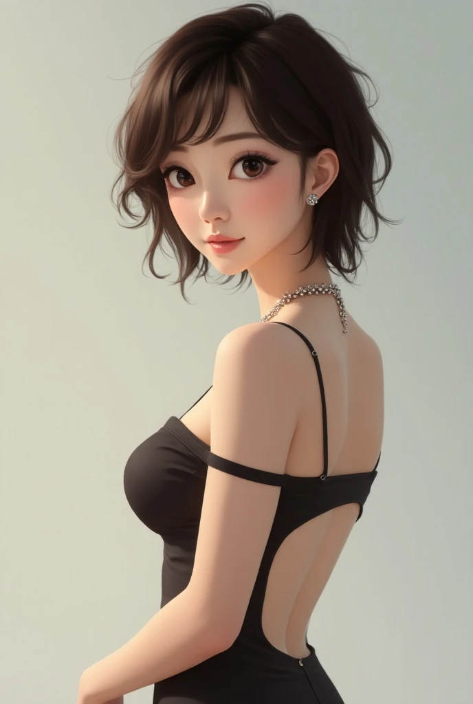 ( super realistic), (shape), ( High Resolution ), (8k), ( very detailed ), (Best shape), (Big beautiful double eyelids), (Best Quality), ( very detailed な), (masterpiece), (wallpaper), (Detailed face), Square with a fountain、A clear background、 short hair、...