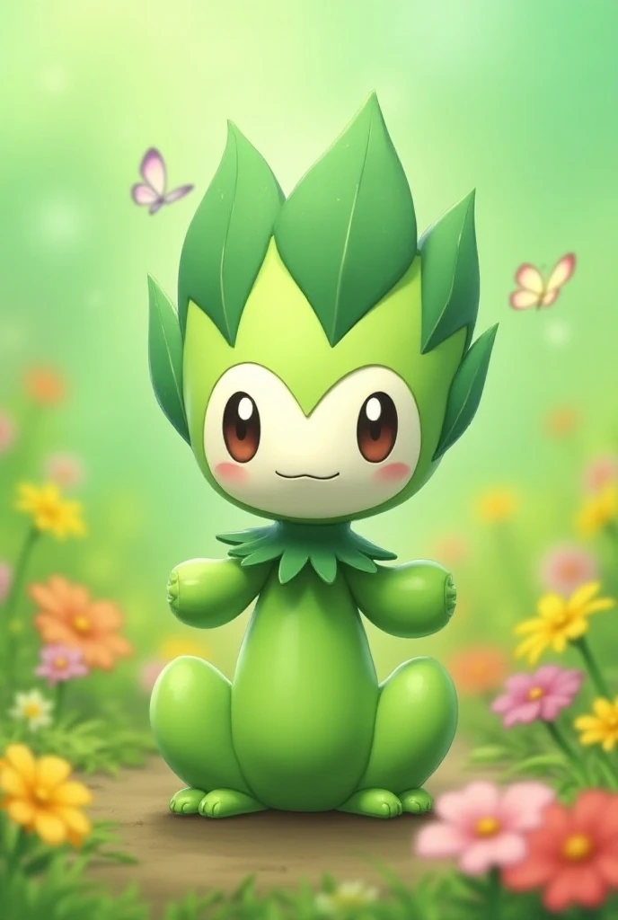  Lilminip stands in a colorful garden full of blooming plants and butterflies .  Her bright colors and soft petals give her a cheerful look.  Lilminip is a rather small , plant-like Pokémon ,  whose body structure is similar to a sprout .  It is primarily ...