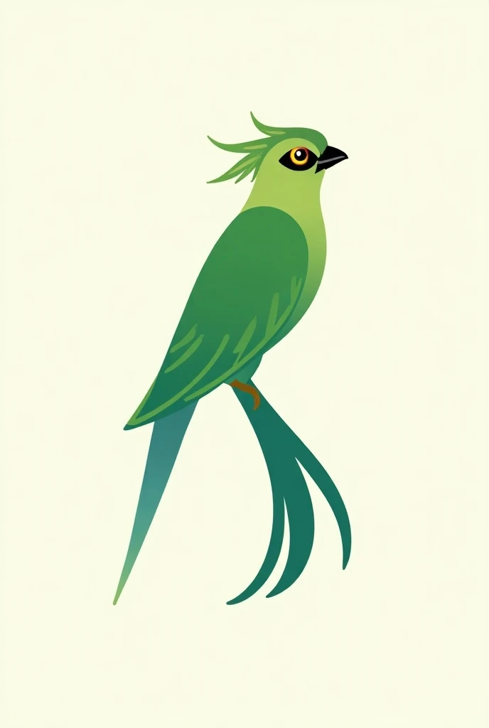 Design a logo for a tour operator that features a drawing of a quetzal, without shadows