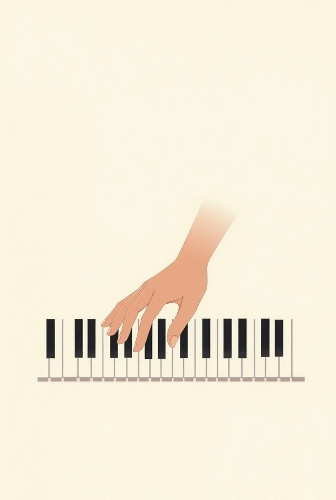 Very simplified drawing of a hand playing the piano