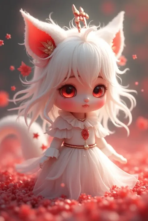 Beautiful illustration,  best quality , Cute, (transformation sequence), Magical girl transformation, Mini, White Magical Girl, fractal art, Albinism, [《Baby face 》,  Pure White and Red Mesh Long Hair,  Beautiful Detail Red Eye ,  Movie lighting , cowboy s...