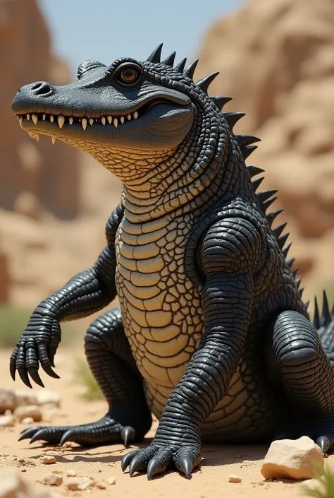  Rabigator is majestically enthroned in a rocky desert environment with sharp claws and an impressive view.  His reptile-like skin shines in sunlight .  Rabigators appearance is one An upright alligator very similar to . In addition to a long jaw ,  where ...