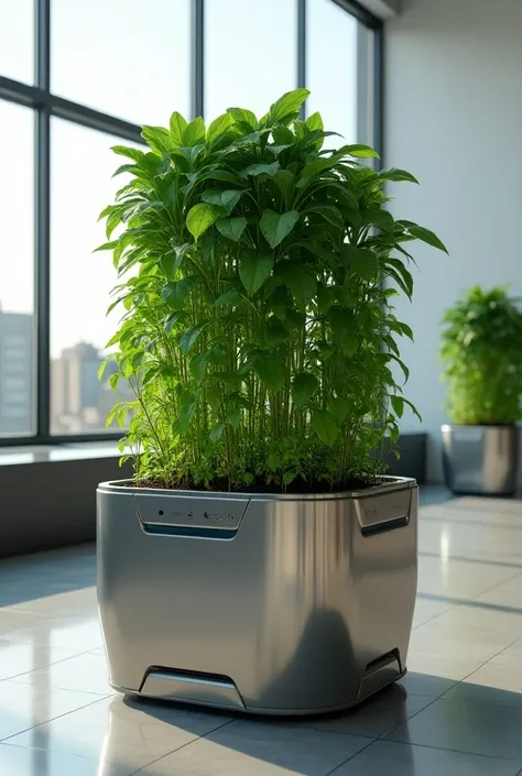  Create a large technological smart planter that can sow on its own, equipped with sensors and data intelligence 
