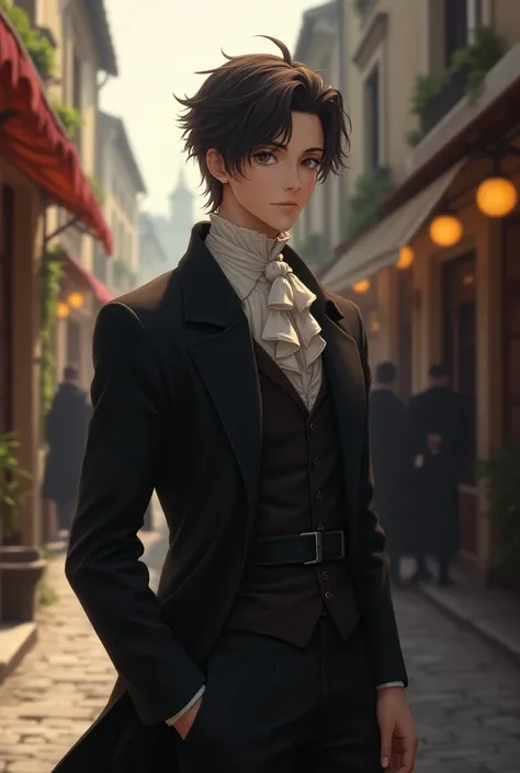 Hey, can you create an image that gives me an idea of what a character with the traits and attractiveness of Sebastian Michaelis , The bearing of Kim Namjoon and some of the charism of Hinata Shoyo in 17th century France

I would love for the character to ...