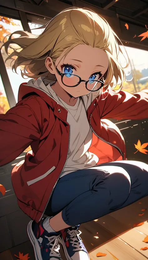 anime,(masterpiece: 1.2), (best quality: 1.2), perfect eyes, perfect face, perfect lighting, photo,Ambient Light,portrait,BREAK,
((loli)),skinny,flat chested,(forehead),Beautiful blonde (hair,hair slicked back:1.2),(blue eyes),(black nodoka glasses),black ...