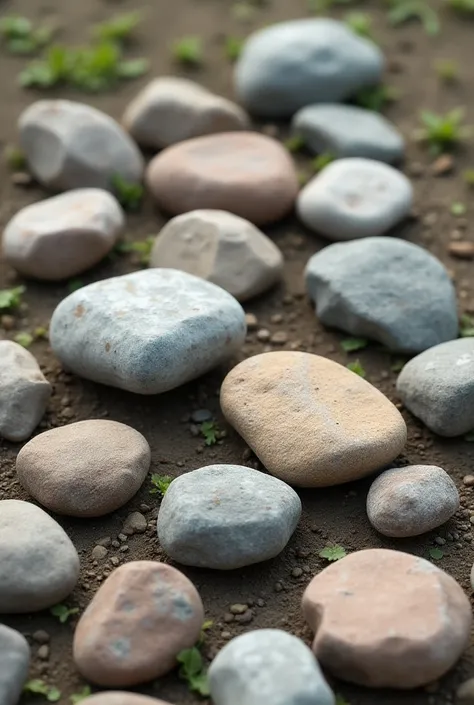 3D photo of stones on the ground