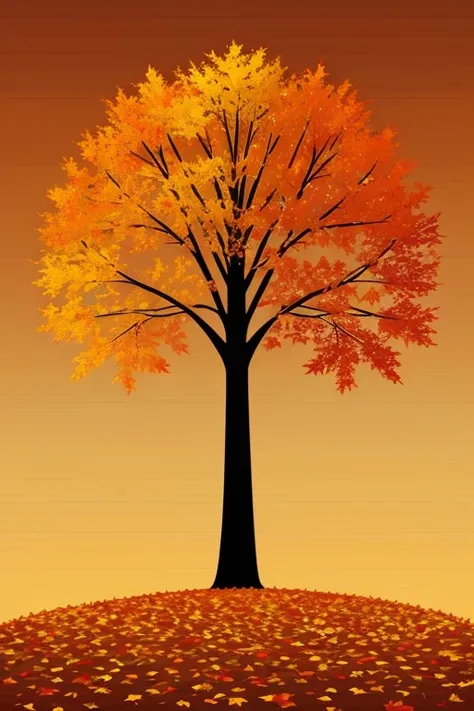 Autumn tree vector without background for use in editing