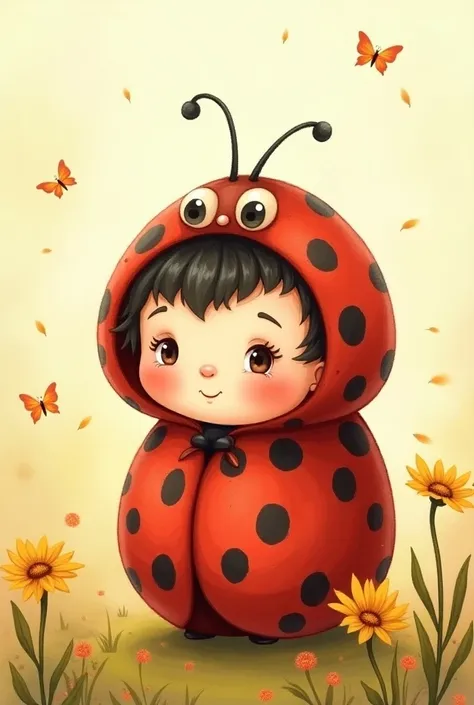 Une coccinelle avec figure d enfant du nom de Mimi