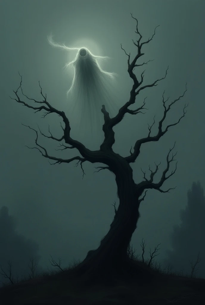 dead tree in ghost shape make it more simple
