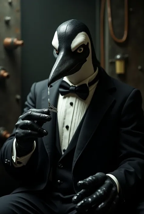 penguin, Batman villain waxing himself with a razor 