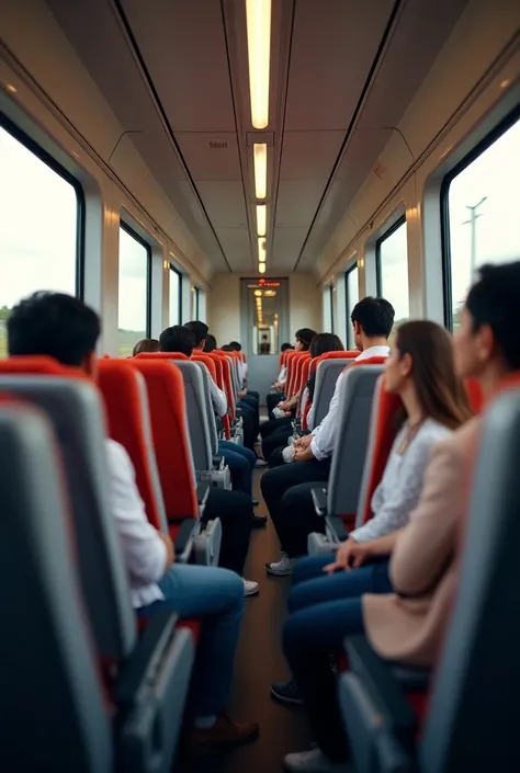 bullet train、Photos of passengers in the car、 High Resolution 