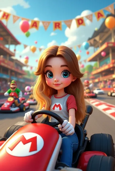 Jaimerais que tu me crées une image comme Mario kart cest pour organiser mon anniversaire qui se déroulera en décembre dans le thème de mario kart, on ira au karting... Donc jaimerais que tu me fasses une image format portrait 
Jaimerais que tu mettes plus...