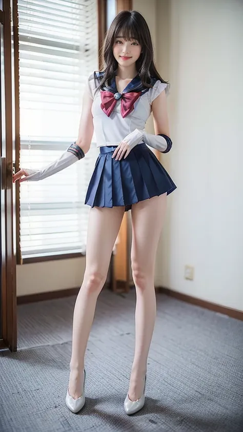 (8k、raw photos、highest quality、masterpiece:1.2)、(realistic、realistic)、1 girl、((sailor moon costume:1.2、thin legs、whole body、view...