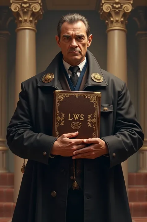 Messenger holding a book of laws