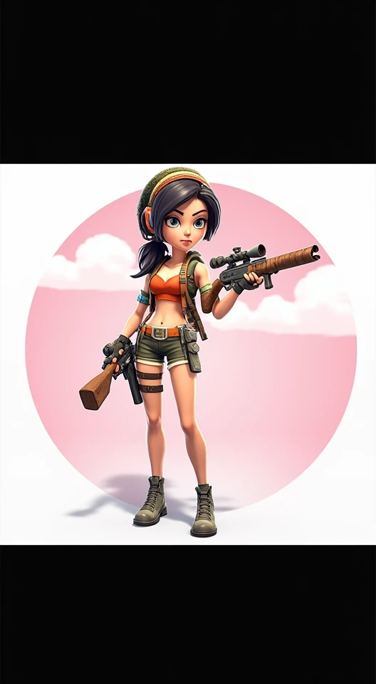 Free Fire Game style female avatar photo 
