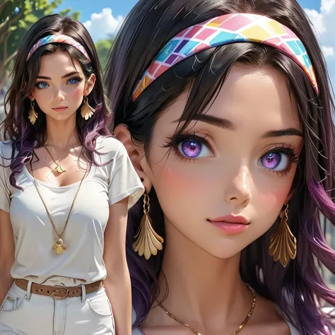 Masterpiece, 4K, HDR, full HD, (best quality), (ultra detailed), (only), intricate ANIME TYPE, best quality, 1girl, deep purple hair , hyper beautiful face, purple hair, perfect anatomy, shiny skin, full body, alone (shiny purple hair, long hair), looking ...