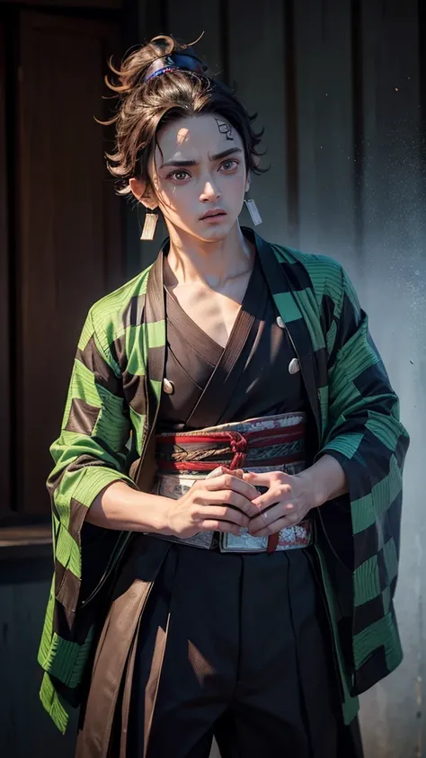 photorealistic, high resolution, masterpiece, photorealistic, high resolution,1man,Kamado Tanjiro,(Kimetsu No Yaiba),Full Style,Ultra High Quality,Ultra High Resolution,Photograph 8K,standing,Ultra Detailed ,((male focus:1.5)),muscle,looking at viewer
