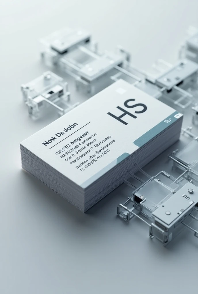 Create a microwave technical assistance business card with initials "hs"