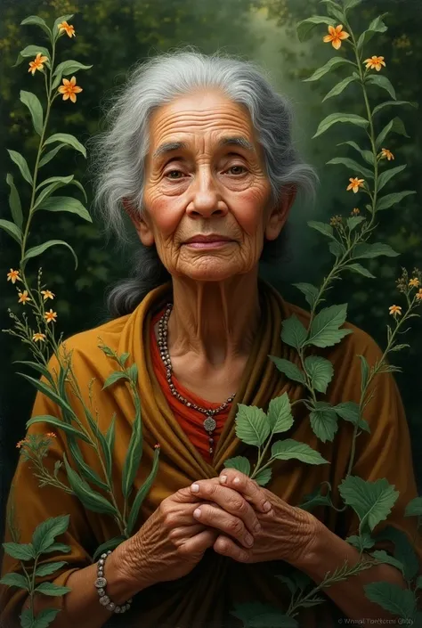 Doña Paty ,  a wise old woman known for her knowledge in herbal medicine . Doña Paty  siempre decía que en el corazón de cada planta había un secreto esperando a ser descubierto.