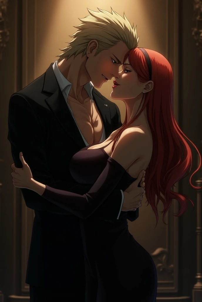 Sosuke aizen kissing rangiku Matsumoto 
