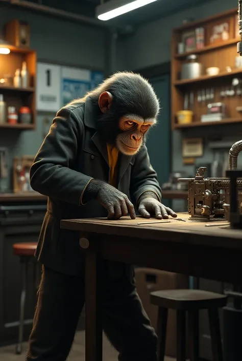 It could provide an image of a nail monkey working in a locksmith called Falcon