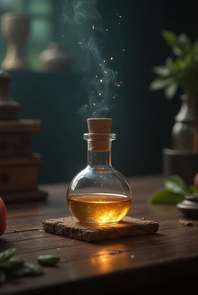 Potion de lévitation sur table 