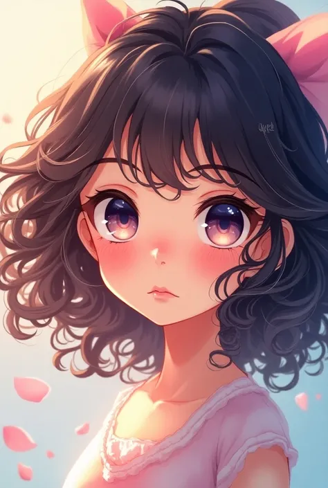 A girl with curly hair 
Anime character