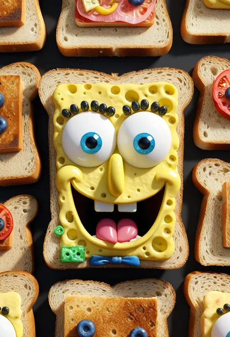 SpongeBob SquarePants eat A Piece of toast Bread.
best quality, masterpiece, intricate details, ultra-detailed