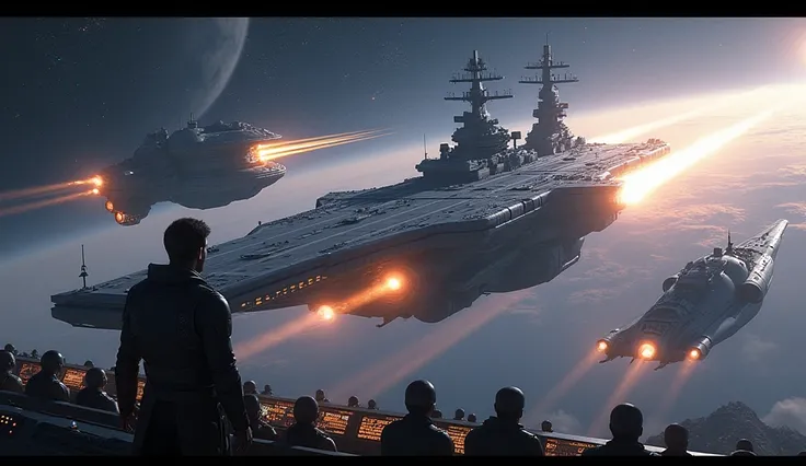 Here’s a detailed thumbnail prompt for "Earth’s Secret Supercarrier: A Galactic Empire Stunned by Its Brilliance":

**Thumbnail Scene Prompt: Earth’s Secret Supercarrier**

1. **Background**:
   - A stunning cosmic backdrop featuring swirling nebulae and t...