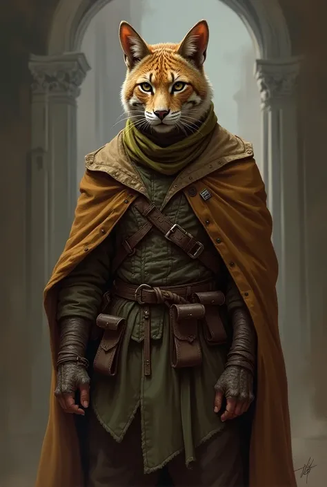 (Masterpiece, Ultra quality),Dnd, Full body, Old painting style, Solo, highres 4K, Solo character, Male Tabaxi, old

