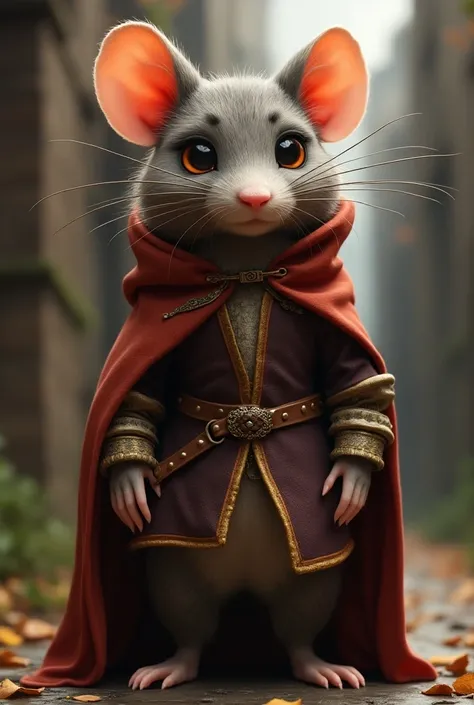 Faca um rato furry humanoide, with a great height with a good physical size and a chic medieval outfit being male (Like the cutest face
)