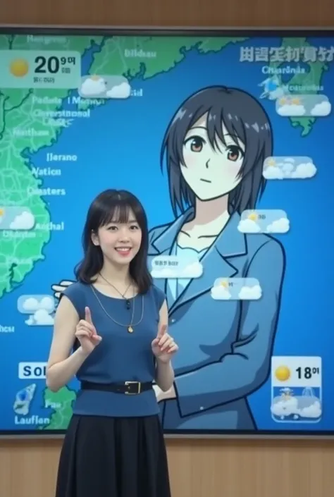  cloudy mark is displayed
Japanese female caster with a horizontal angle of view {x} looking at me on the TV and conveying the weather forecast with a smile
I dont have anything in my hands
The weather forecast is for each major city on the map of Japan、Cl...