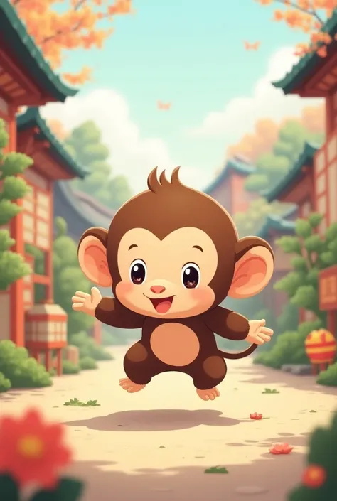 A cartoon featuring a little monkey as the protagonist of a Japanese Hello Kitty-style cartoon