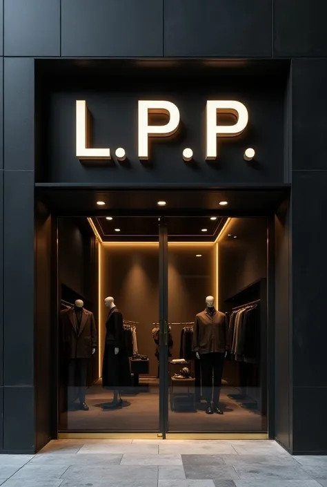  clothing store front sign with the name L.p.p no letreiro