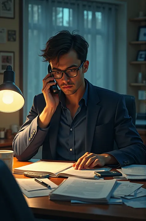 Scene:  An office with a desk full of papers .
 
- Characters:  A journalist with a phone in his hand .
 - Dialogue :
- Journalist : " The case is creating a lot of controversy .  The truth is that there are many hidden stories behind this complaint."