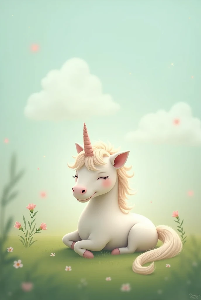 Cute unicorn sleeping