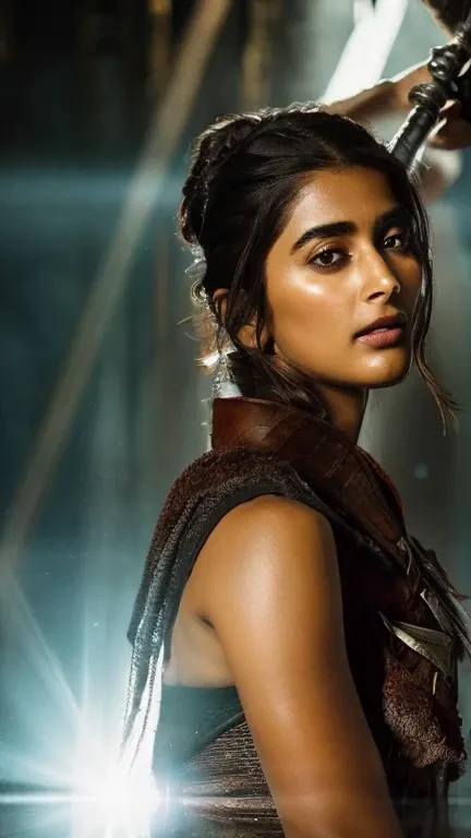  photo of  ( Pooja Hegde ) in Hellblade: Senuas Sacrifice, posin while being fucked, long hair, sexy expression, clean face, finely detailed eyes, moody, epic porn scene, epic composition, Photography, Cinematic Lighting, Volumetric Lighting, ethereal ligh...