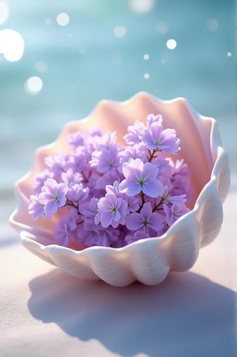 Lilas dans coquillage