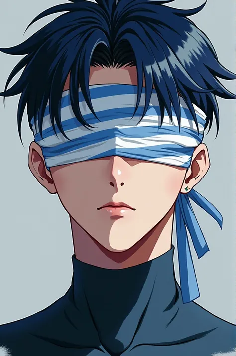  song mingi from the group ateez , korean face, Hombrd ,  the idea is that he is disguised as Satoru Gojo