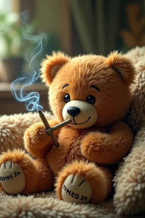 The Ted Bear smoking marijuana 