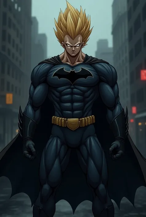 Vegeta in the Batman outfit 