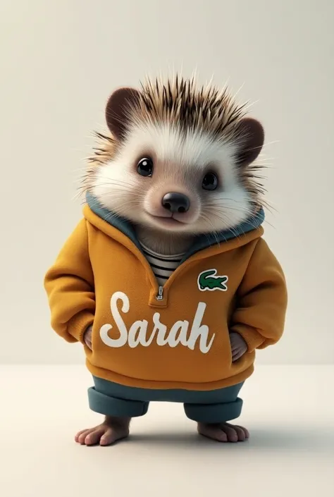 Hedgehog outfit Lacoste with marker " sarah "  sur pull