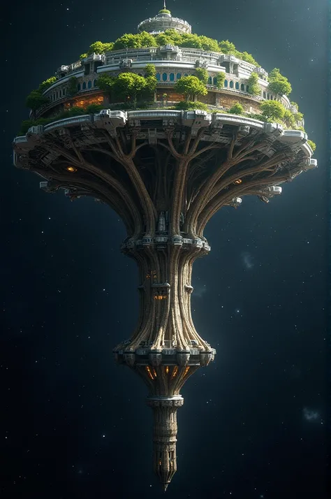 Tree-shaped planetary spaceship 