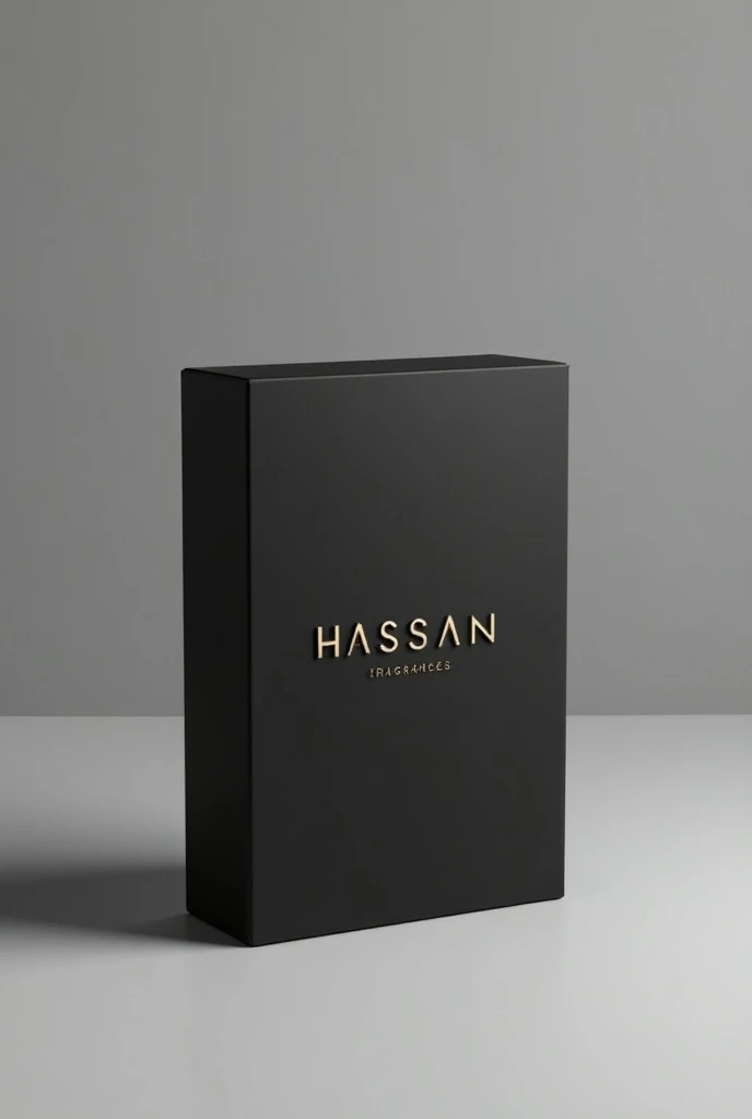 Fregrance box with brand name hassan fragrances in black colour